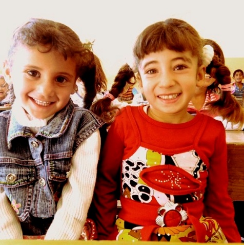 Two smiling girls